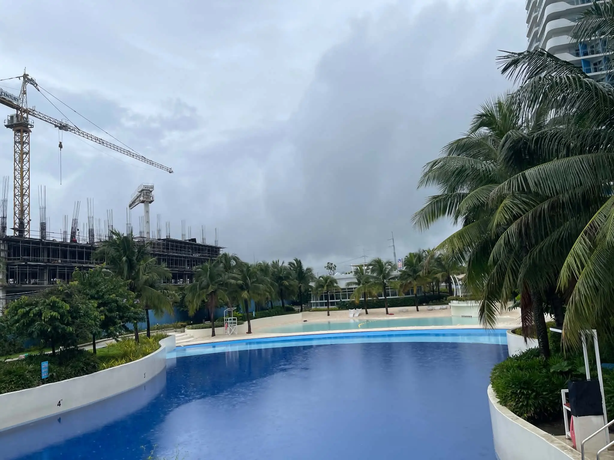 Wide view of Azure North pool with condo towers in the background