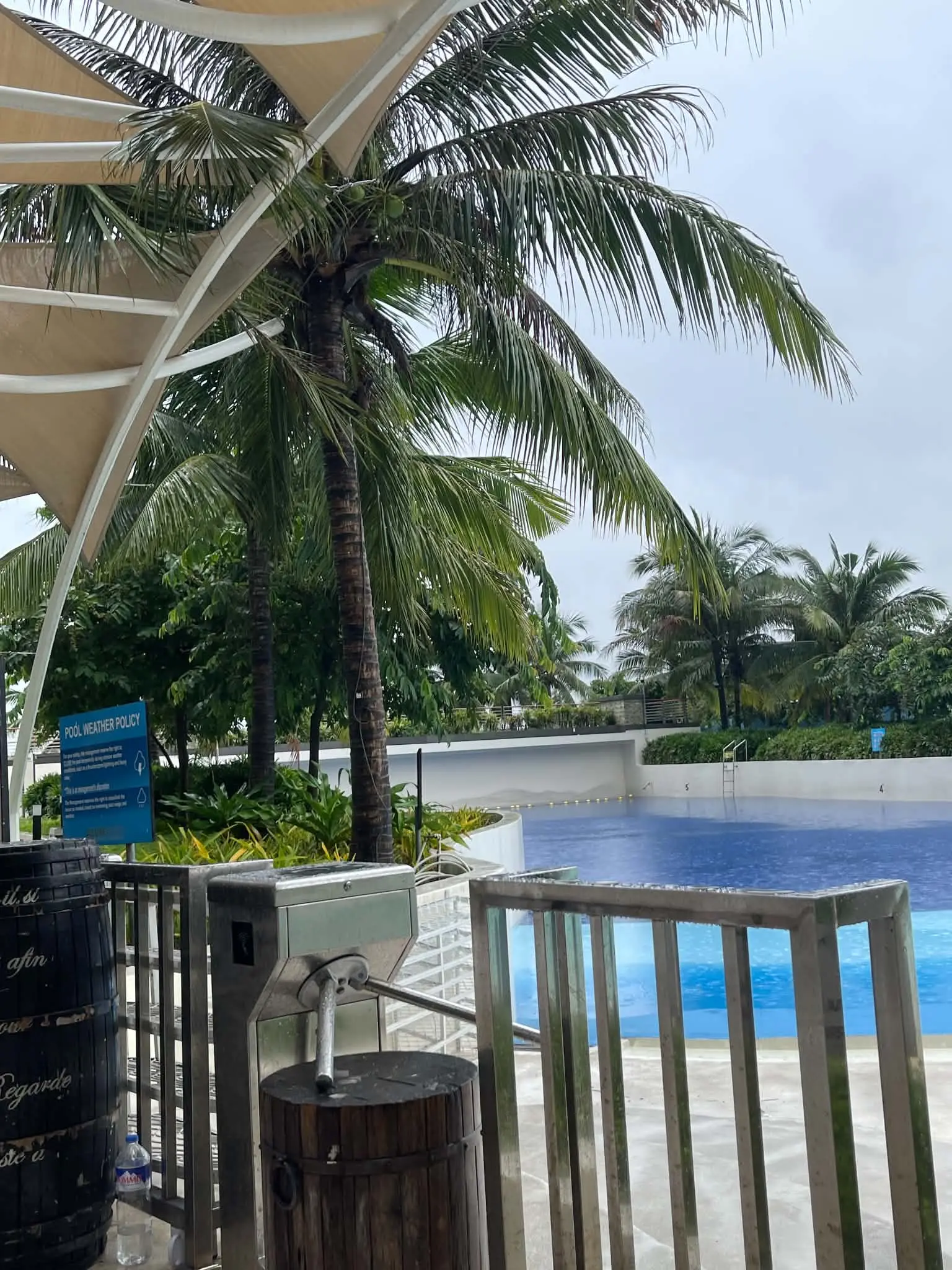 Poolside entrance with turnstile at Azure North